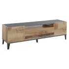 Telewizja mobilna z melaminy 2 pokoje i 1 szuflada Made in Italy - Florentino Viadurini