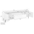 Telewizja mobilna w melaminie 2 pokoje i 1 szuflada Made in Italy - Florentino Viadurini