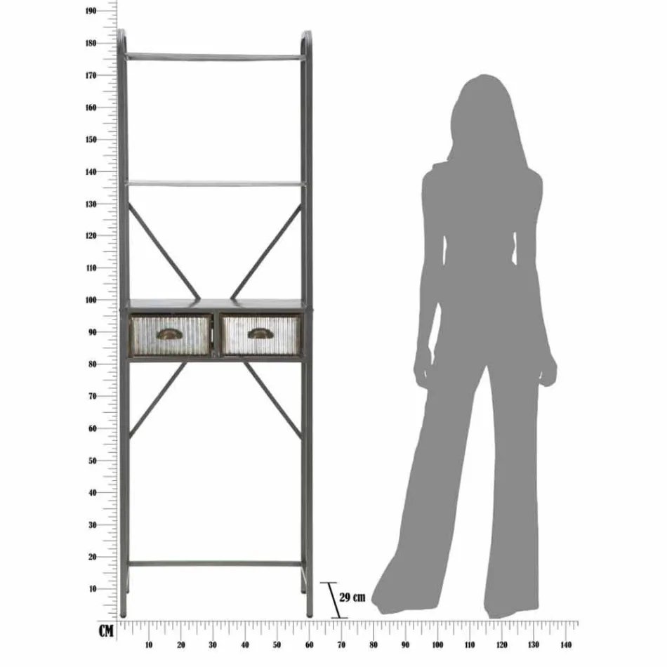 Szafka łazienkowa w stylu industrialnym z żelaza - Pome Viadurini