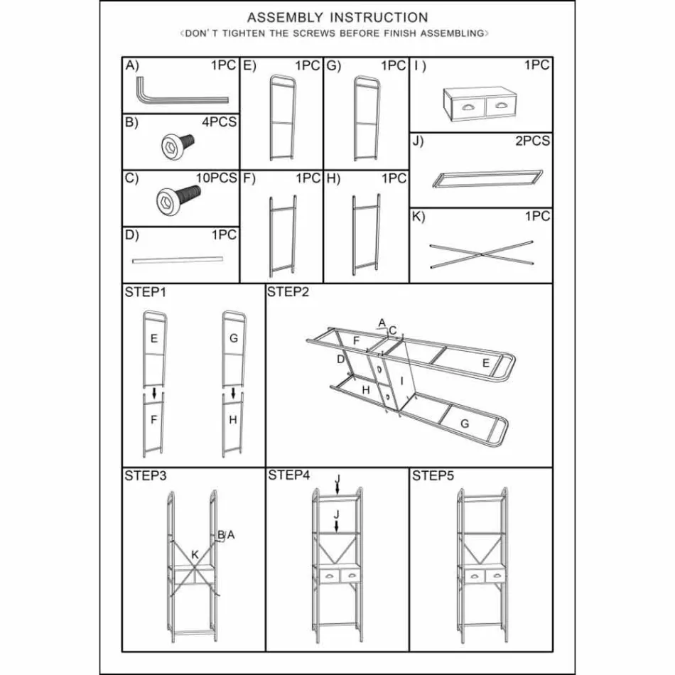 Szafka łazienkowa w stylu industrialnym z żelaza - Pome Viadurini