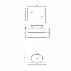 Podwieszana Podstawa Mebli Łazienkowych 2 Szuflady, Umywalka i Lustro, Precious - Renga Viadurini