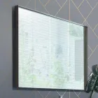 Zawieszone meble łazienkowe z drewna, metalu i ceramiki W96 cm, szlachetne - Renga Viadurini