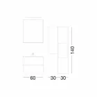 Meble łazienkowe w stylu wiszącym z orzecha melaminowego - Becky Viadurini