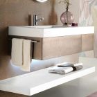 Zawieszone meble łazienkowe z metalu, drewna MDF i kamienia Made in Italy - Renga Viadurini