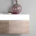 Zawieszone meble łazienkowe z metalu, drewna MDF i kamienia Made in Italy - Renga Viadurini