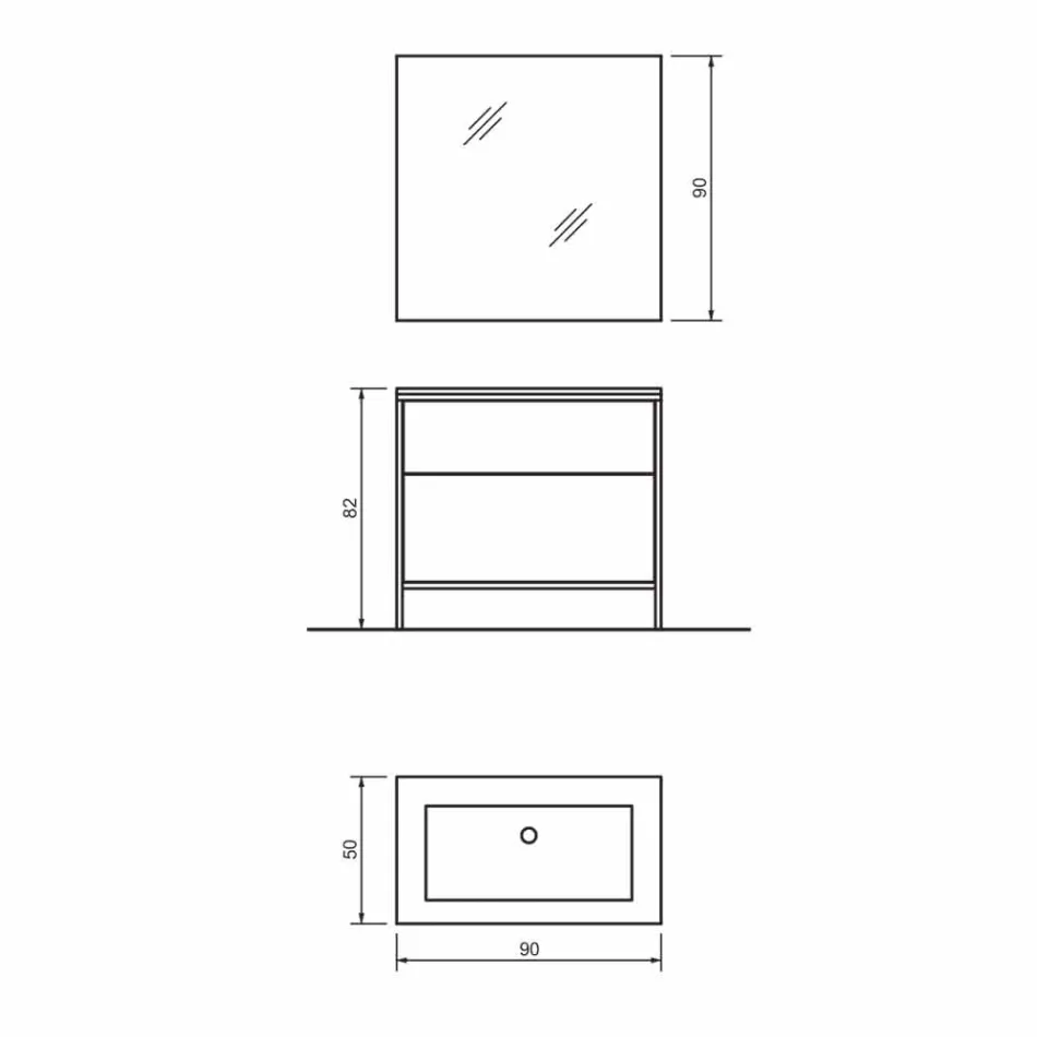 Meble łazienkowe naziemne z miedzianego metalu i białego Mdf Made in Italy - Cizco Viadurini