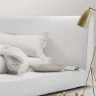 Skórzane podwójne łóżko My Home Long Island wykonane we Włoszech Viadurini