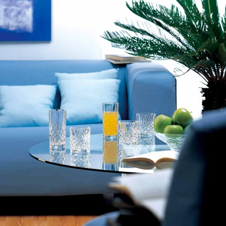 Staroświeckie niskie kieliszki koktajlowe Tumbler 12 sztuk Crystal - Cantabile Viadurini