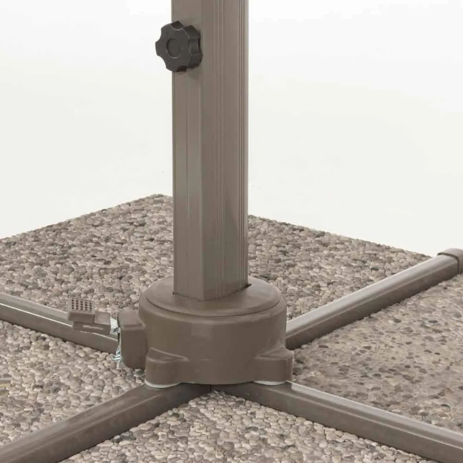 Parasol zewnętrzny 3x3 z tkaniną poliestrową i aluminiowym słupkiem - Texas Viadurini