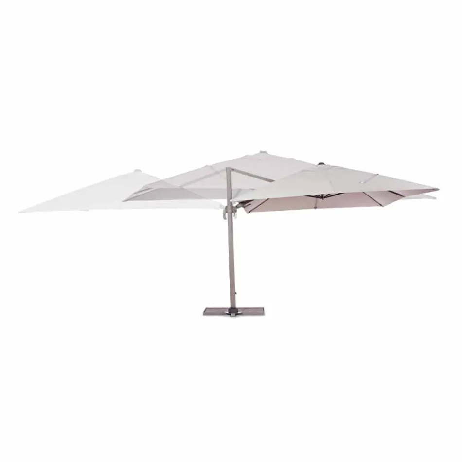 Parasol zewnętrzny 3x4 z poliestrem w kolorze piaskowym - tkanina flamingo Viadurini