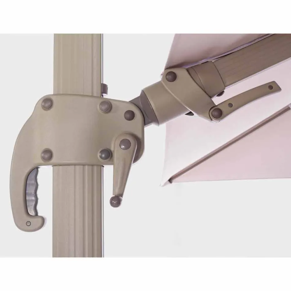 Parasol zewnętrzny 3x4 z poliestrem w kolorze piaskowym - tkanina flamingo Viadurini