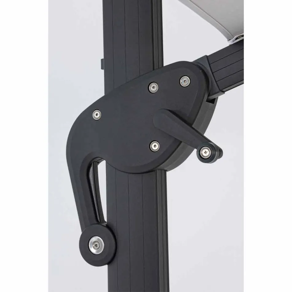 Parasol zewnętrzny 4x4 z jasnoszarego poliestru i aluminium - Daniel Viadurini