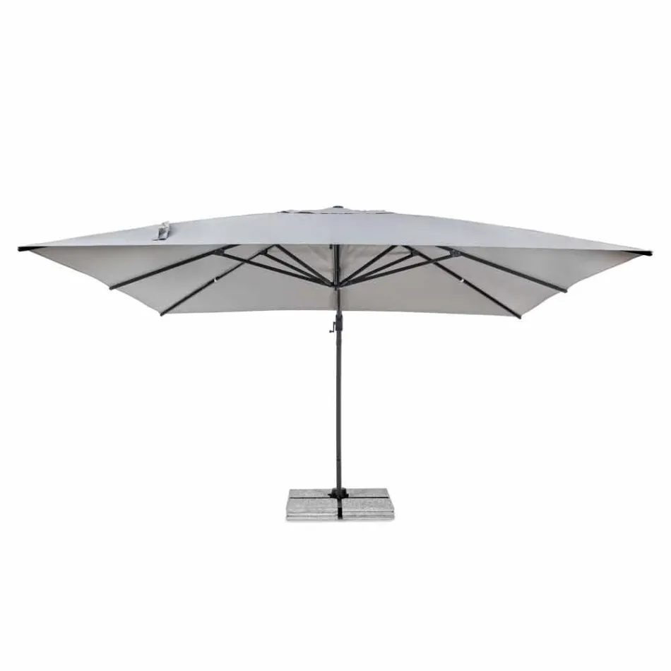 Parasol zewnętrzny 4x4 z jasnoszarego poliestru i aluminium - Daniel Viadurini