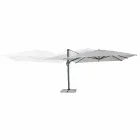 Parasol zewnętrzny 4x4 z jasnoszarego poliestru i aluminium - Daniel Viadurini