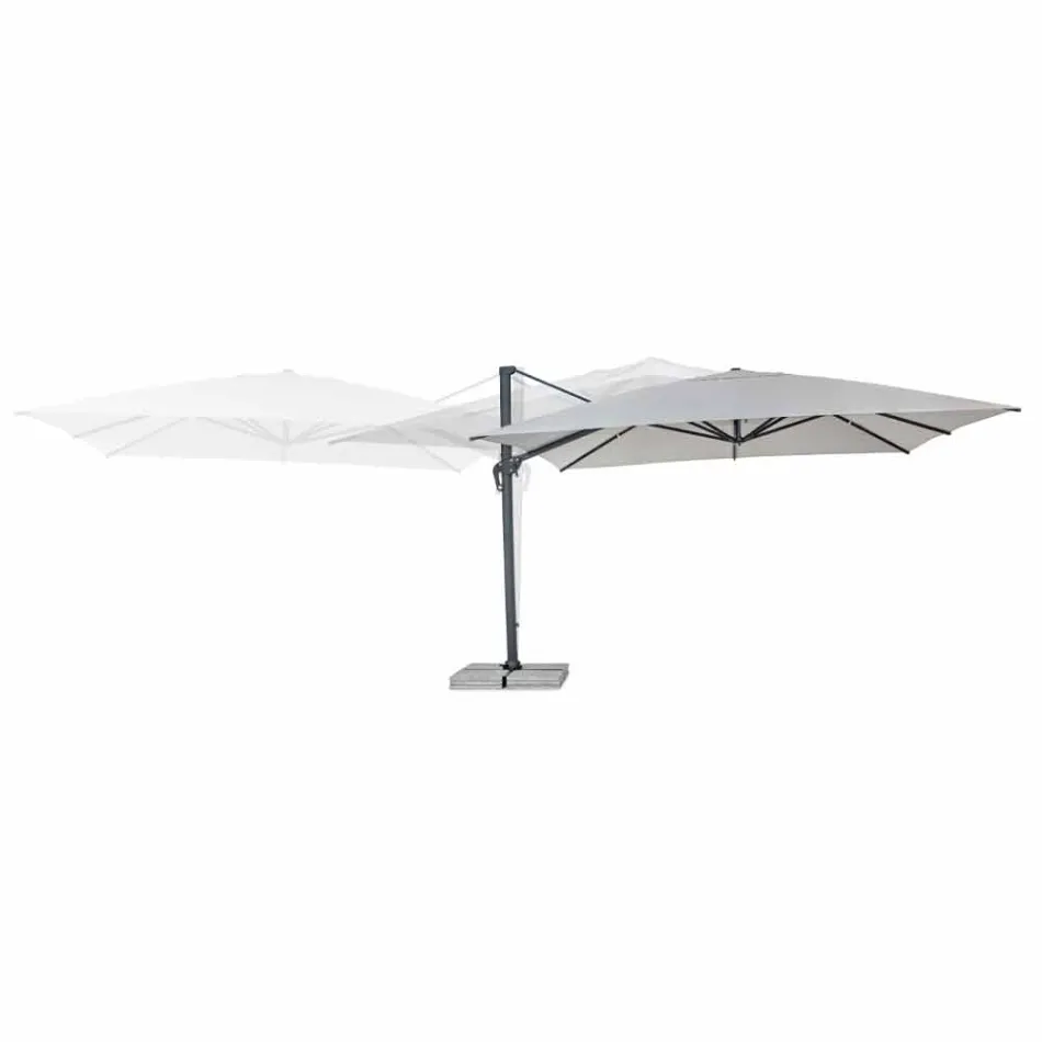 Parasol zewnętrzny 4x4 z jasnoszarego poliestru i aluminium - Daniel Viadurini