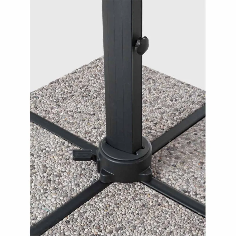 Parasol zewnętrzny 4x4 z jasnoszarego poliestru i aluminium - Daniel Viadurini