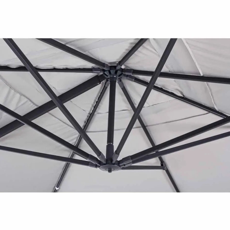 Parasol zewnętrzny 4x4 z jasnoszarego poliestru i aluminium - Daniel Viadurini