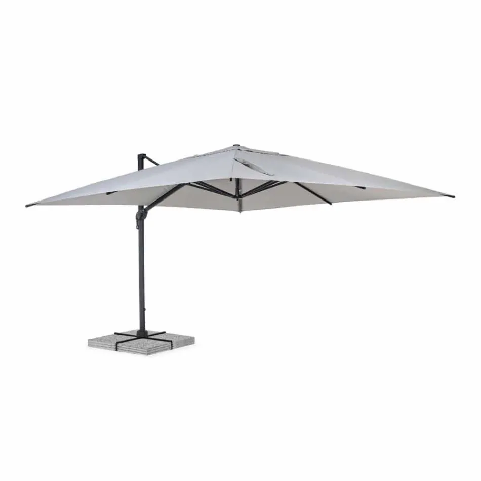 Parasol zewnętrzny 4x4 z jasnoszarego poliestru i aluminium - Daniel Viadurini