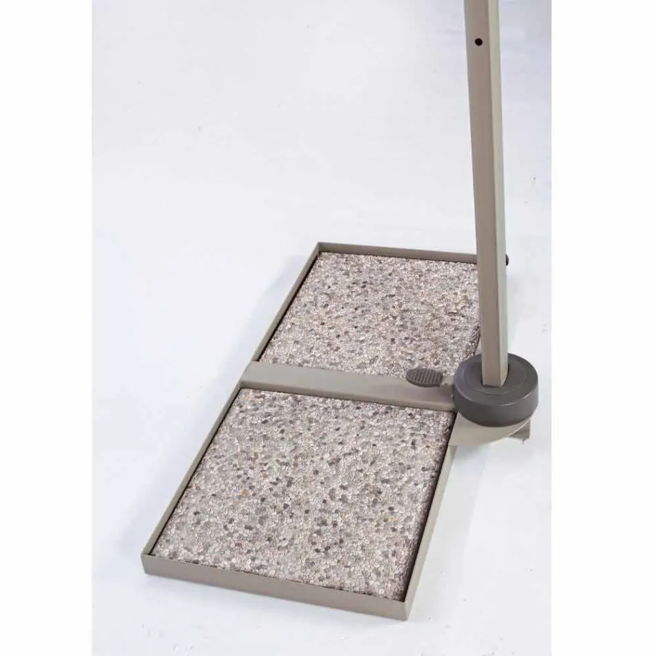 Parasol zewnętrzny o średnicy 3,5 m z poliestru z aluminiowym słupkiem - Linfa Viadurini