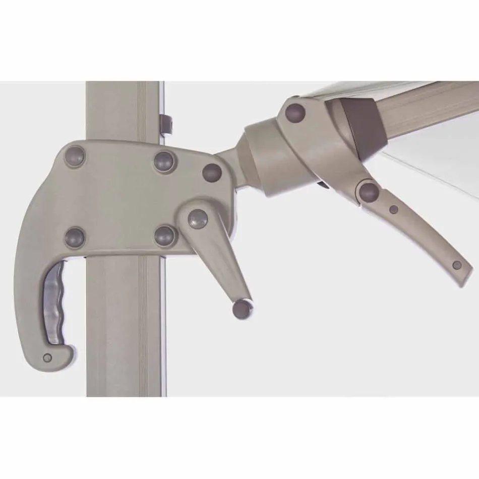 Parasol zewnętrzny o średnicy 3,5 m z poliestru z aluminiowym słupkiem - Linfa Viadurini