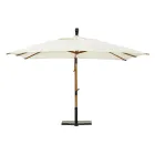 Parasol zewnętrzny z drewna i poliestru w kolorze ecru 3x4, Homemotion - Passmore Viadurini