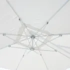 Parasol zewnętrzny z poliestru z białą aluminiową strukturą - Zinica Viadurini