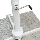 Parasol zewnętrzny z poliestru z białą aluminiową strukturą - Zinica Viadurini