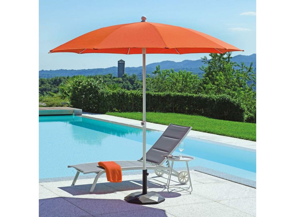 Zewnętrzny parasol z tkaniny z designerską aluminiową konstrukcją - Leroy Viadurini