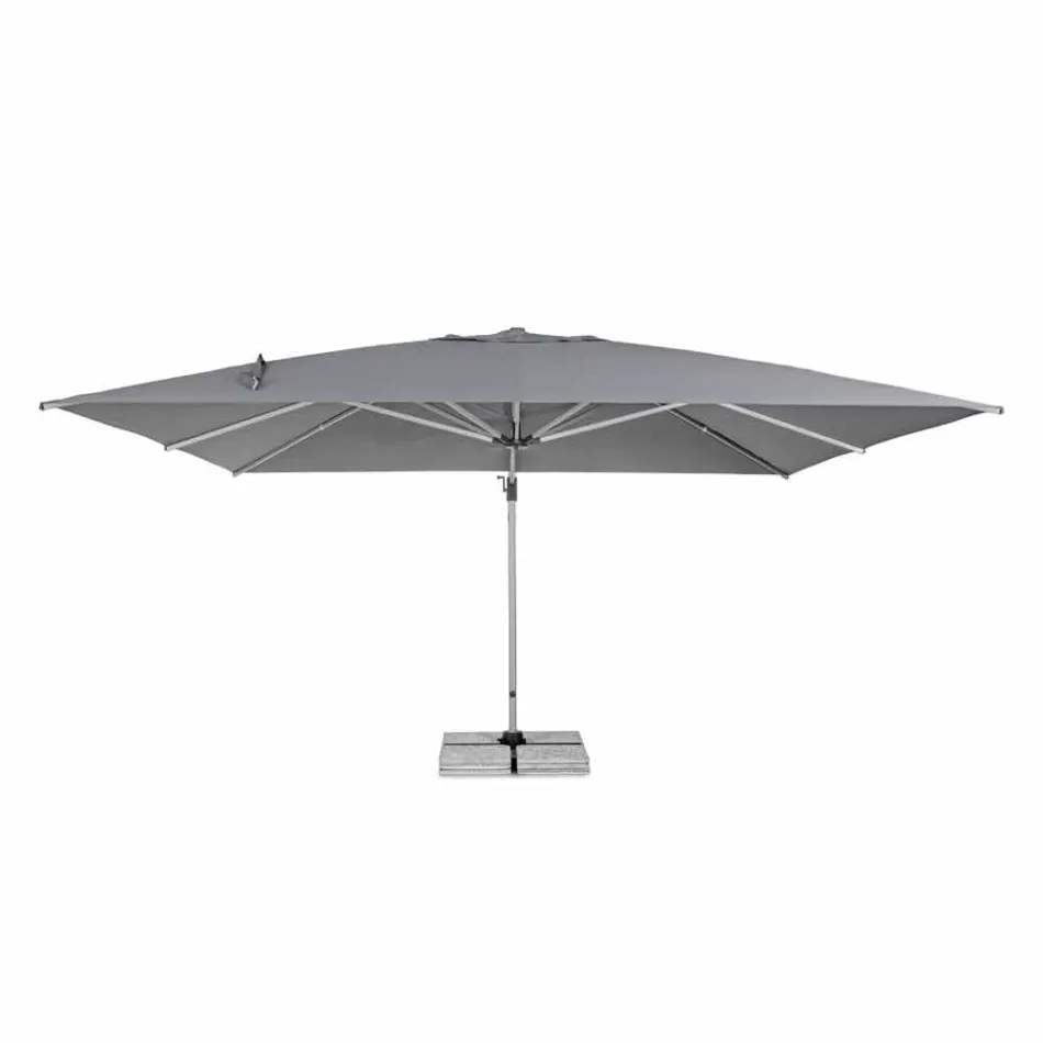 Parasol ogrodowy 4x4 z ciemnoszarą tkaniną i strukturą anodowaną - Daniel Viadurini