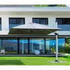 Parasol ogrodowy 4x4 z ciemnoszarą tkaniną i strukturą anodowaną - Daniel Viadurini