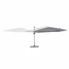 Parasol ogrodowy 4x4 z ciemnoszarą tkaniną i strukturą anodowaną - Daniel Viadurini
