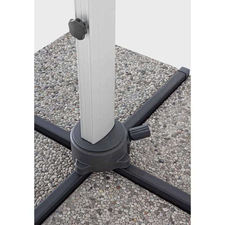 Parasol ogrodowy 4x4 z ciemnoszarą tkaniną i strukturą anodowaną - Daniel Viadurini