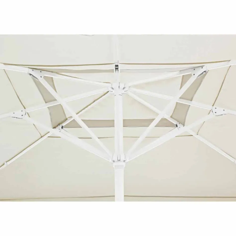 Parasol ogrodowy 4x4 z tkaniną poliestrową i stalową podstawą - Nastio Viadurini