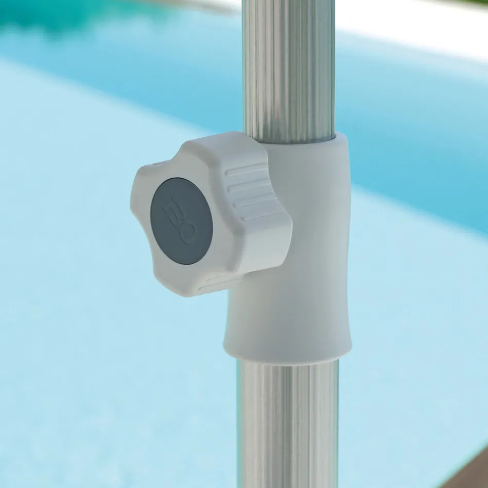 Parasol ogrodowy z anodowaną aluminiową strukturą w paski - Laila Viadurini