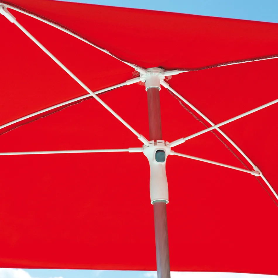 Parasol ogrodowy ze strukturą z pasiastego aluminium i tkaniny - Renaud Viadurini