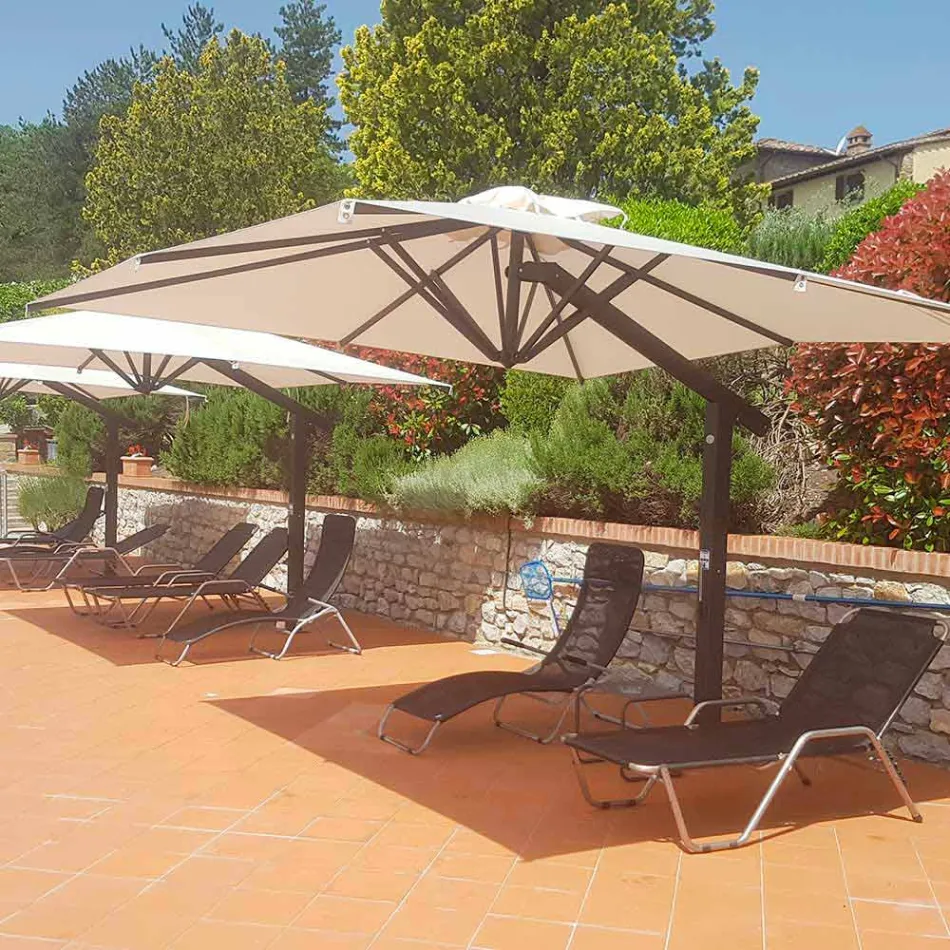 Parasol ogrodowy w kolorze białym lub antracytowym aluminium 300x200 cm - Lapillo Viadurini