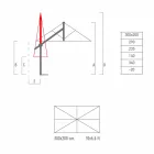 Parasol ogrodowy w kolorze białym lub antracytowym aluminium 300x200 cm - Lapillo Viadurini