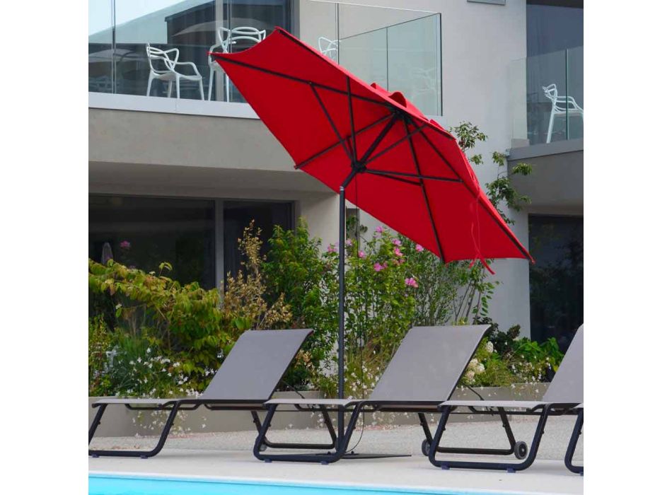 Luksusowa tkanina i aluminiowy parasol ogrodowy Made in Italy - Meridio Viadurini