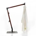 Parasol z litego drewna z baldachimem z poliestru powlekanego PCV – Devoir Viadurini