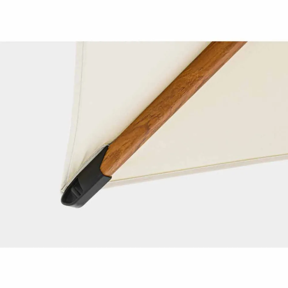 Parasol zewnętrzny 3x3 z aluminium z beżową tkaniną poliestrową - Leano Viadurini