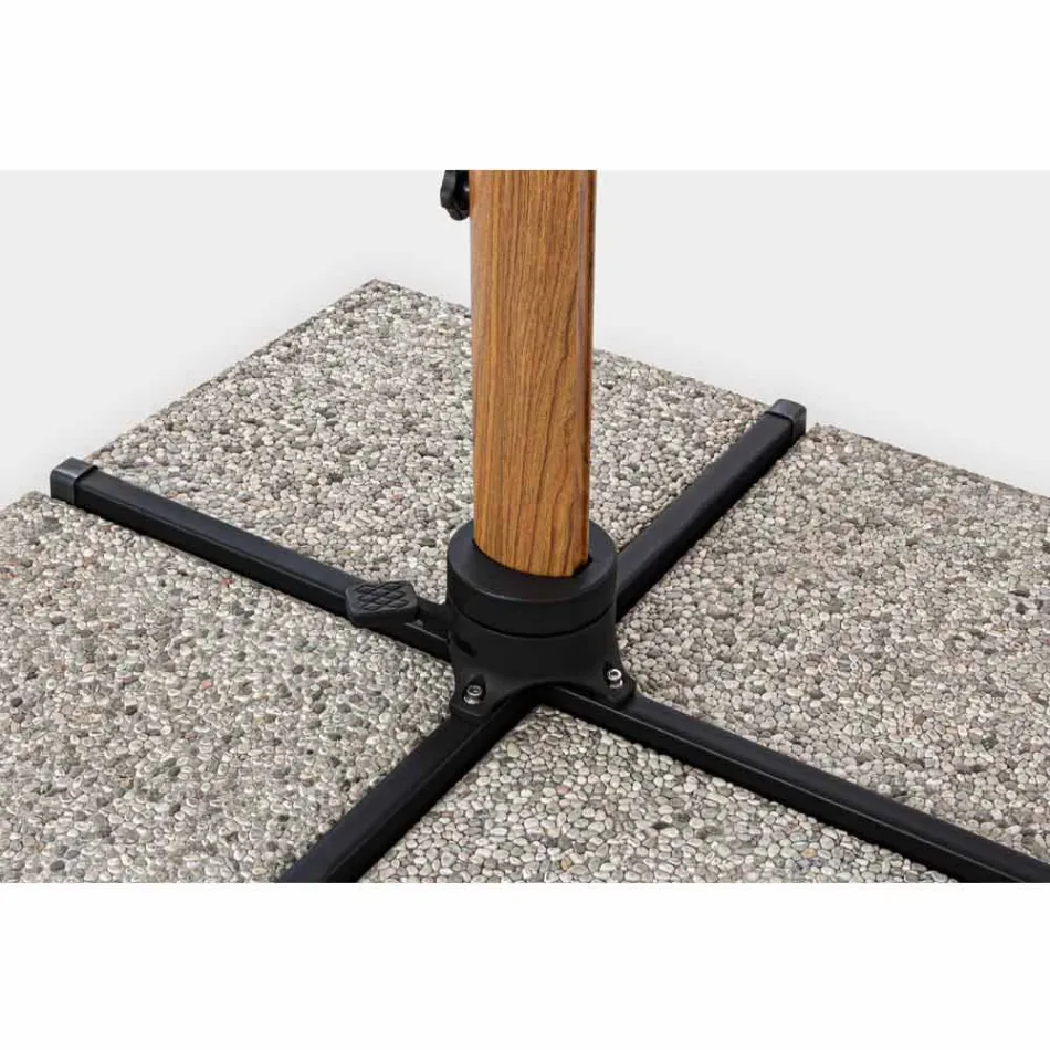 Parasol zewnętrzny 3x3 z aluminium z beżową tkaniną poliestrową - Leano Viadurini