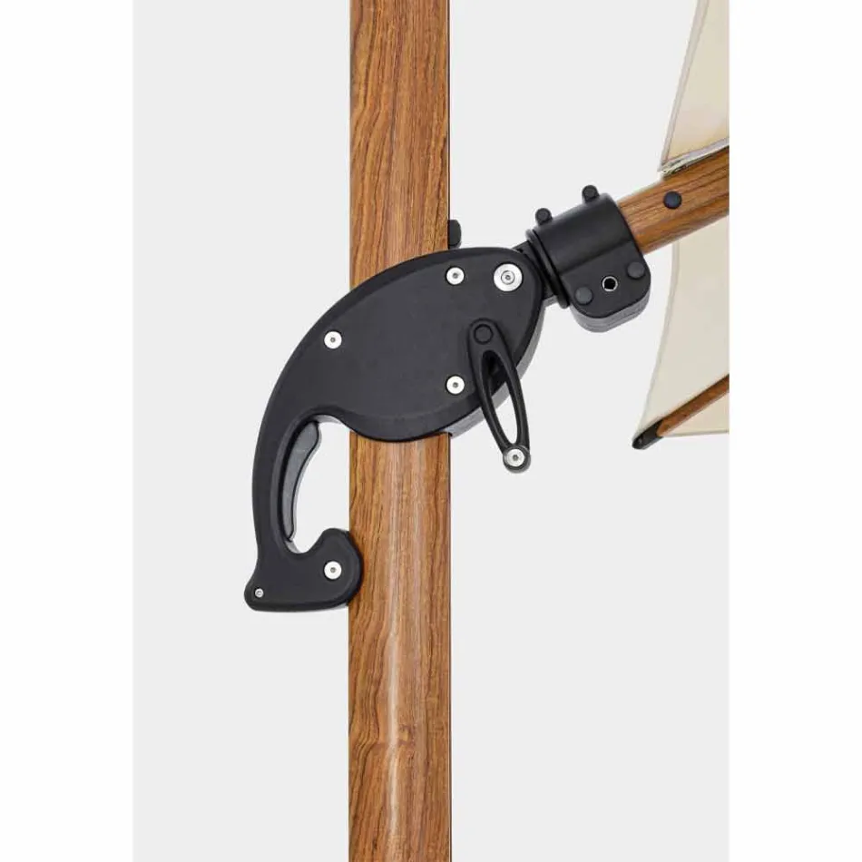 Parasol zewnętrzny 3x3 z aluminium z beżową tkaniną poliestrową - Leano Viadurini