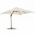 Parasol zewnętrzny 3x3 z aluminium z beżową poliestrową osłoną - Leano