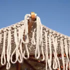 Okrągły parasol z siatki Ø 2,5 metra z frędzlami - Sun Viadurini