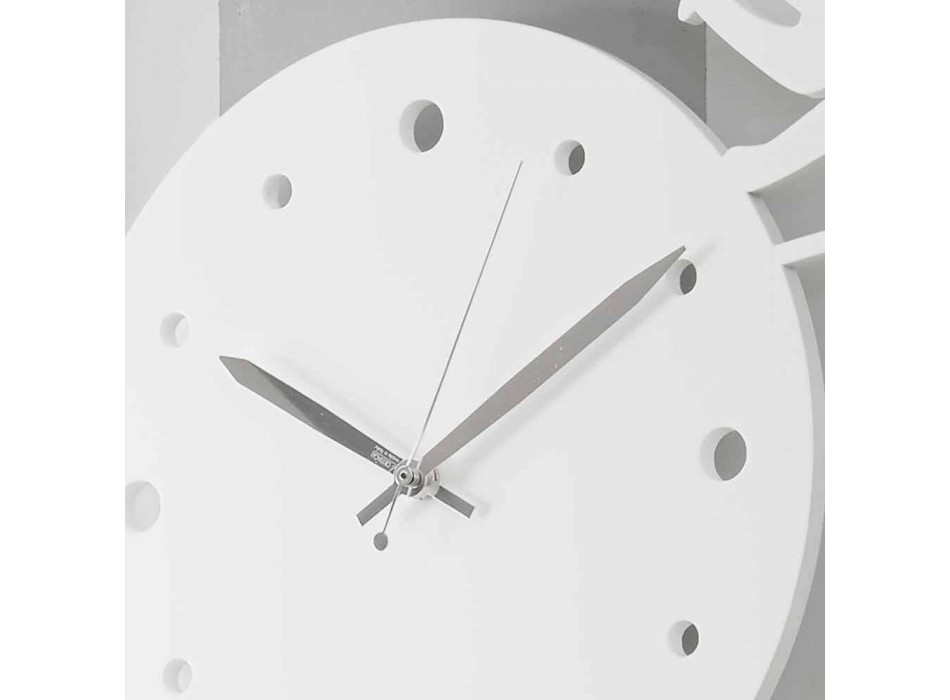 Duży nowoczesny okrągły kolorowy zdobiony zegar ścienny - Cat Viadurini
