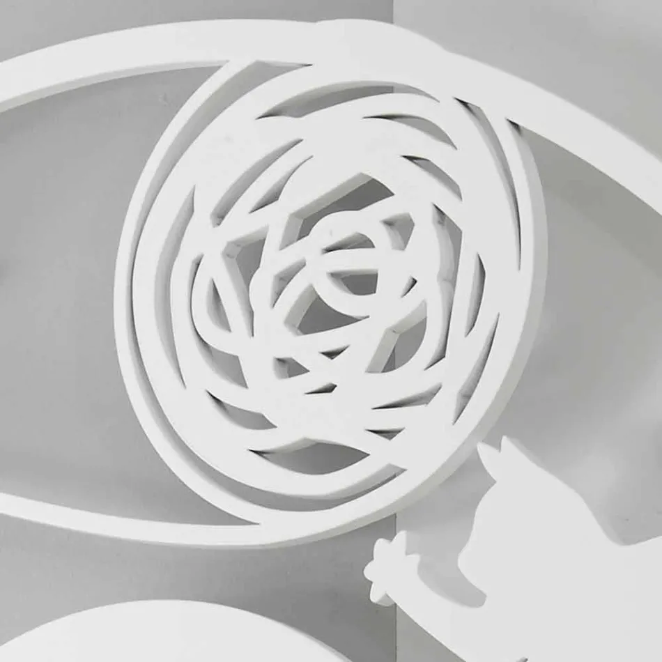 Duży nowoczesny okrągły kolorowy zdobiony zegar ścienny - Cat Viadurini