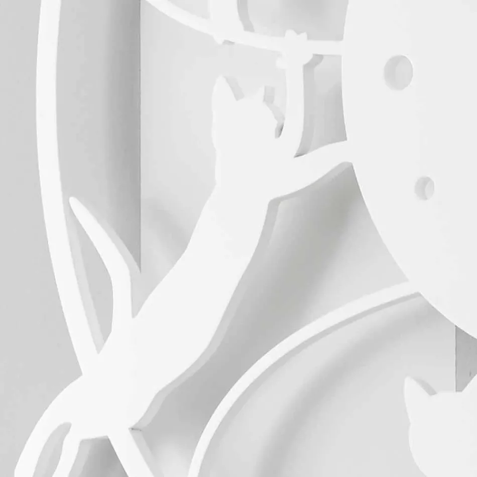 Duży nowoczesny okrągły kolorowy zdobiony zegar ścienny - Cat Viadurini