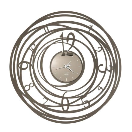 Okrągły zegar ścienny z żelaza z 3 kolorowymi dekoracjami - Doric Viadurini
