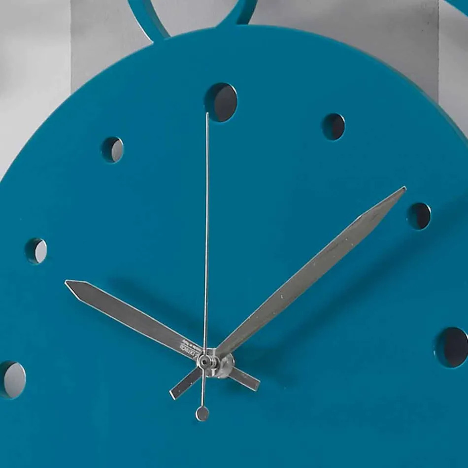 Duży nowoczesny kolorowy okrągły drewniany zegar ścienny - Infondoalmar Viadurini