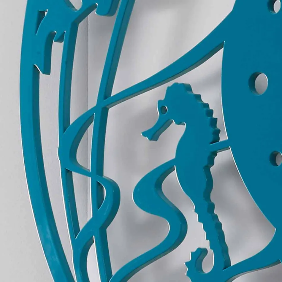 Duży nowoczesny kolorowy okrągły drewniany zegar ścienny - Infondoalmar Viadurini